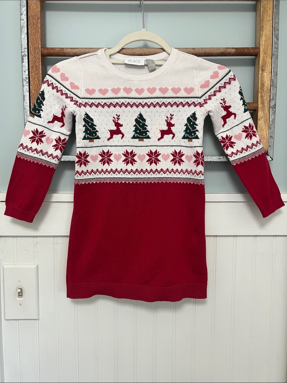 The Children’s Place girls Christmas sweater dress size 5